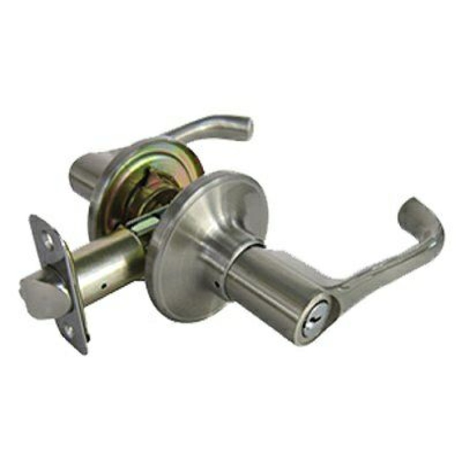 Hardware * | Milano Entry Lever Lockset, Satin Nickel Tru Guard At Reduced Price