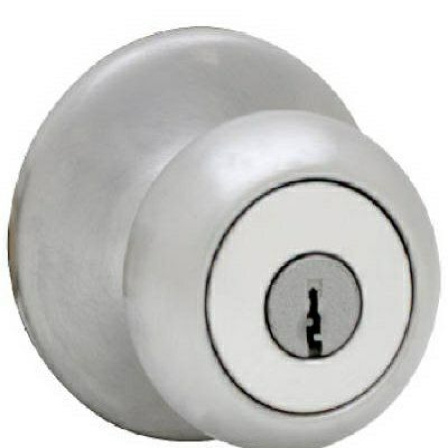 Hardware * | Security Mobile Home Entry Lockset, Satin Chrome Kwikset Promotions