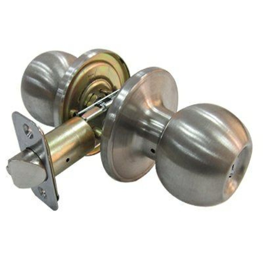 Hardware * | Entry Lockset, Ball-Style Knob, Stainless Steel Tru Guard Trend Model