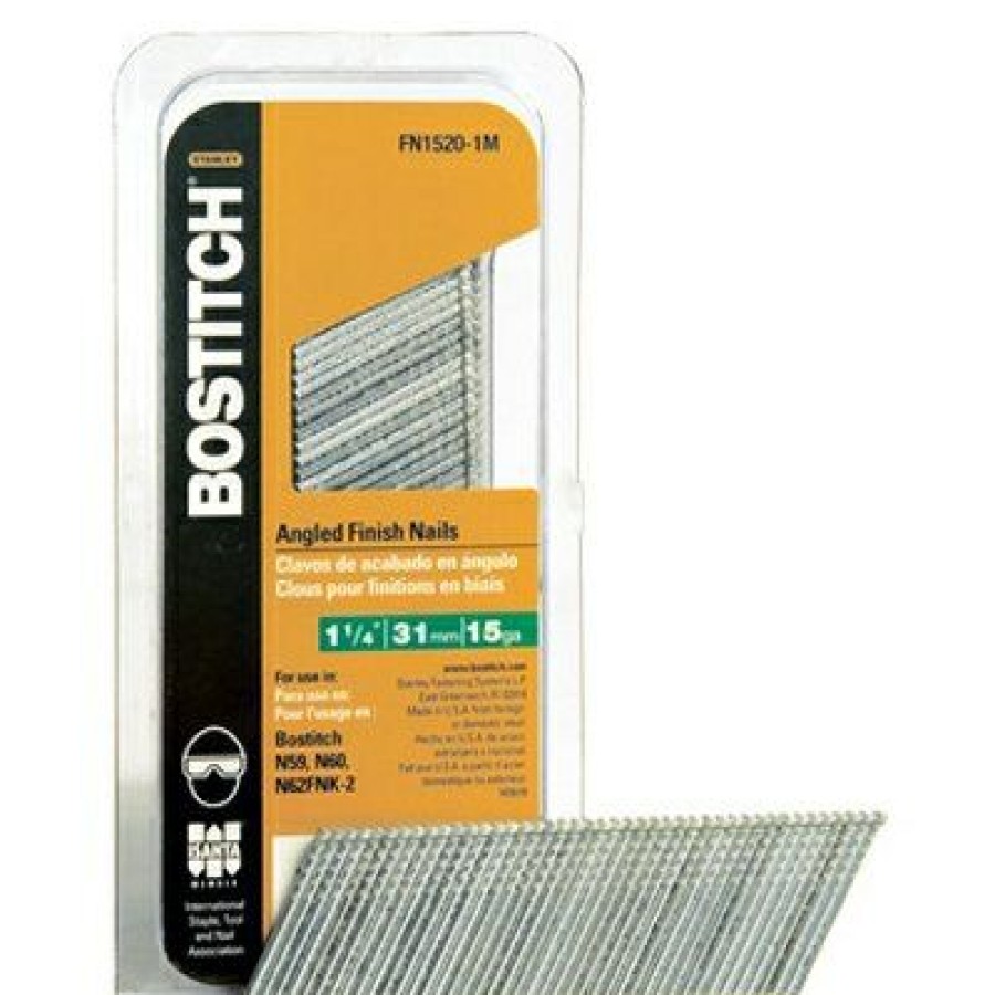 Hardware * | Steel Collated Finish Nails, 1.25-In., 15 Gauge, 3,600-Ct. Bostitch Sale Online