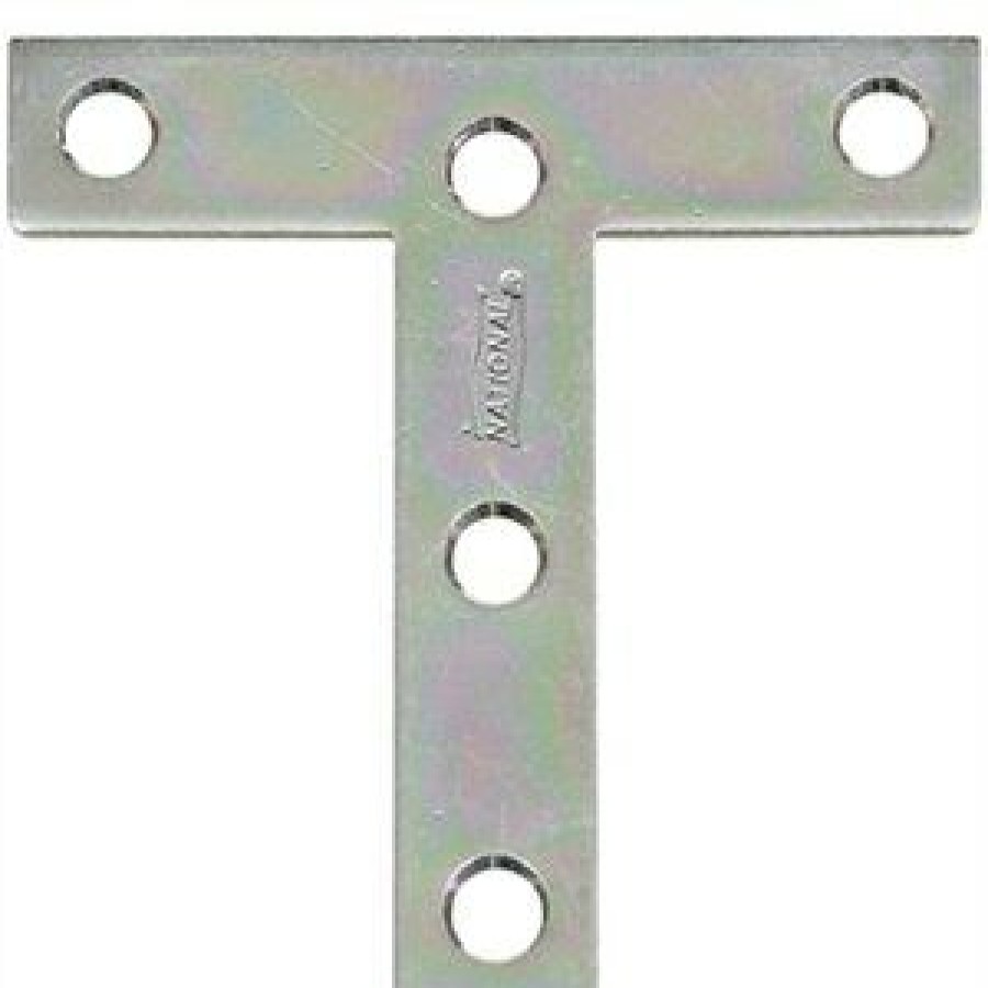 Hardware * | 2-Pk., 4 X 4-In. Zinc "T" Plate National Hardware Exceptional Design