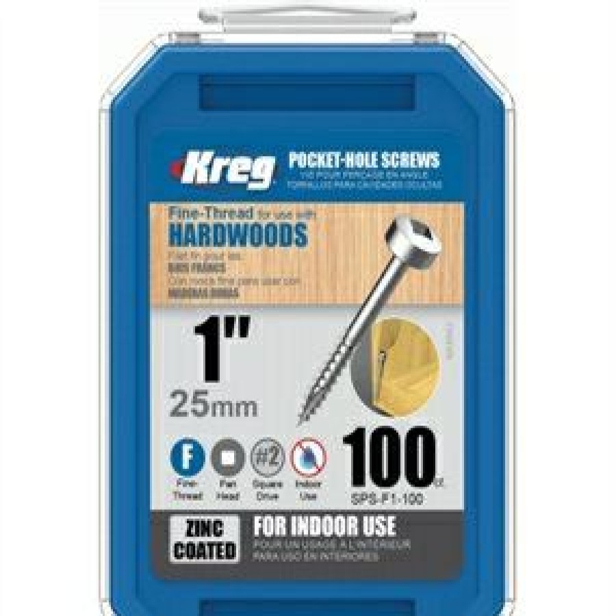 Hardware * | Pocket Hole Screws, Self-Drilling, Pan Head, #7 Fine X 1-In., 100-Ct. Kreg Typical Style