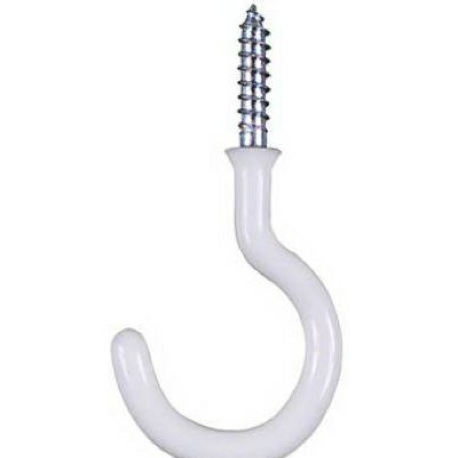 Hardware * | Cup Hook, White, Vinyl Coated, 2-Pk., 1.5-In. National Hardware Special Style