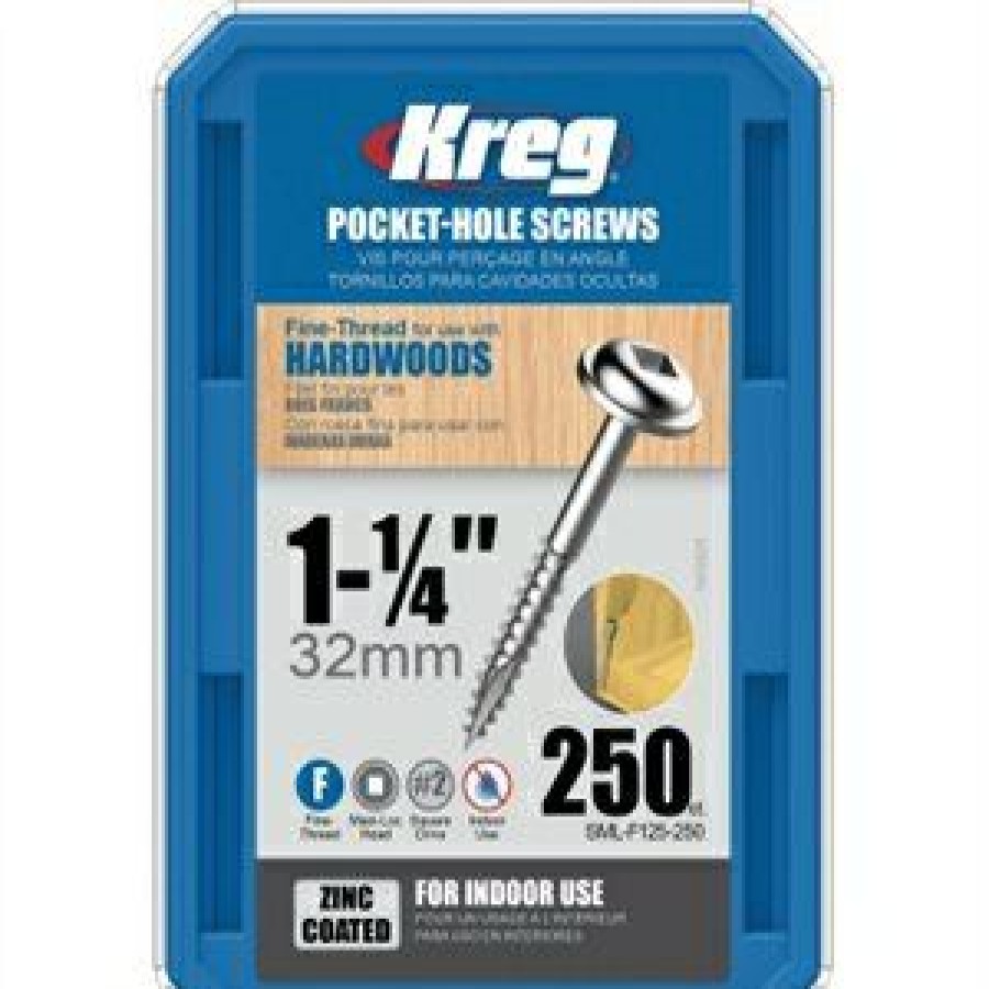 Hardware * | Pocket Hole Screws, Self-Drilling, Washer Head, #7 Fine Thread X 1-1/4-In., 250-Ct. Kreg Attractive Model