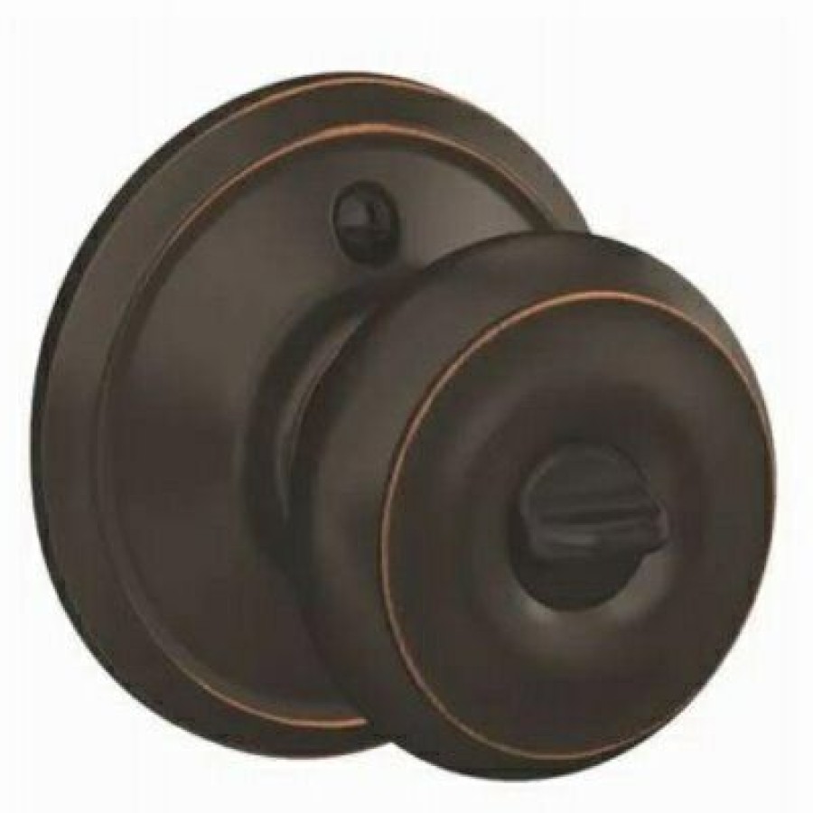 Hardware * | Aged Bronze Georgian Entrance Lockset Schlage At The Best Price