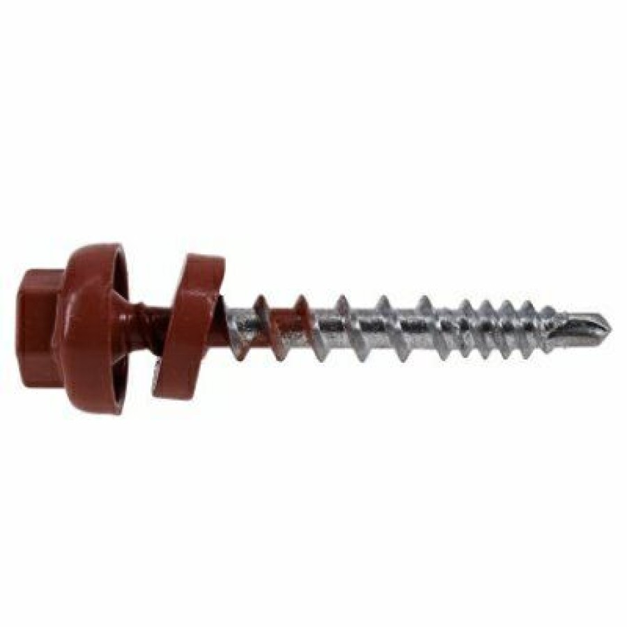 Hardware * | Self-Drilling Roofing Screws, Metal To Wood, Red, #10 X 1.5-In., 1- Lb. Hillman Sale Merchandise