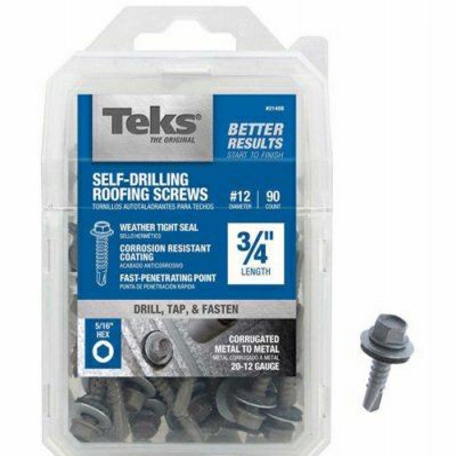 Hardware * | Roofing Screws, Hex Washer Head, Drill Point, 3/4-In. X #12, 90-Pk. Teks Exclusive Design